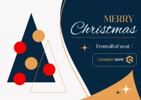 Professional Colorful Dark Blue And Red Christmas Postcard Template Corporate Postcard A6 A6
