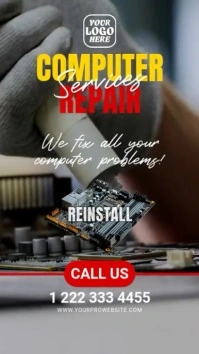Professional Computer Repair Digital Display (9:16) template