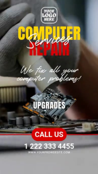 Modern Professional Computer Repair Service Digital Signage template