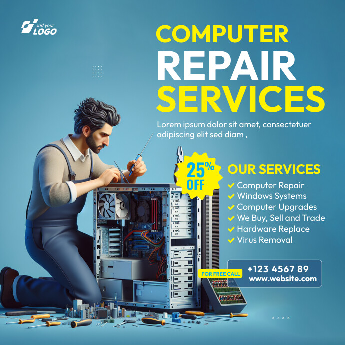 Computer Repaire Post Modèle Professional Computer Repair Instagram Post | PosterMyWall