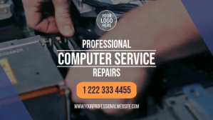 Computer Repair Digital Signage Video IT Support Service Display Ad template