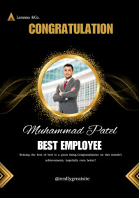 Black Employee Recognition A4 Template