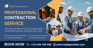 Bleu Construction Services Facebook Shared Image Template