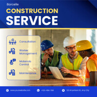 Professional Construction Service Ad Flyer Template Design Instagram Post