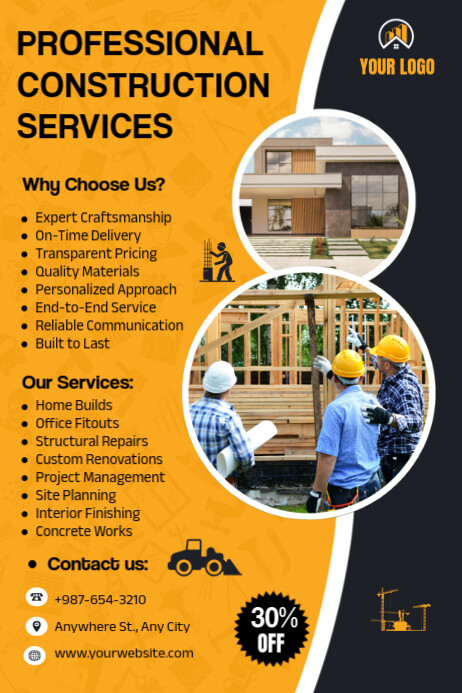 professional construction services Plakkaat template