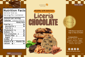 สีส้ม Professional  Cookies Label, Label Label Template