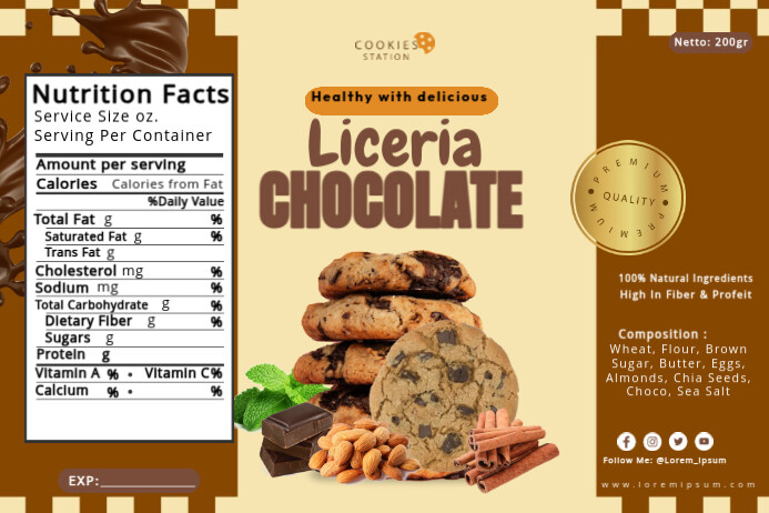 Professional  Cookies Label, Label template
