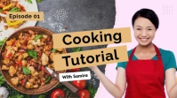 Professional Cooking Tutorial Thumbnail Digital Display (16:9) template