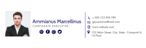 สีขาว Corporate Executive Profile Email Header Template
