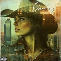 Professional Country Rock Album Cover Woman Cowboy Hat City Album Cover Portada de Álbum template