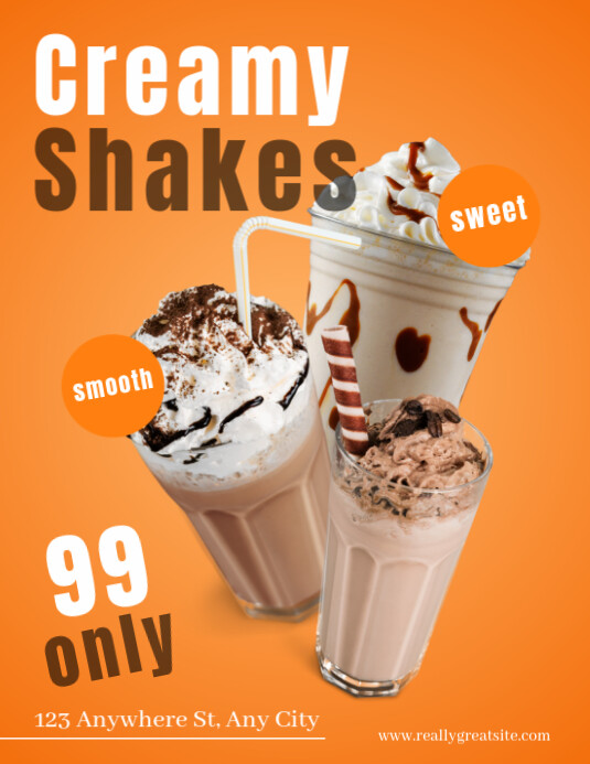 Copy of Professional Creamy Shakes Flyer (us Letter) | PosterMyWall