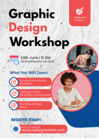 Professional Creative Graphic Design Workshop  A6 template