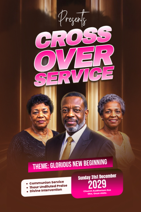 Professional Cross Over Service Poster Template | PosterMyWall