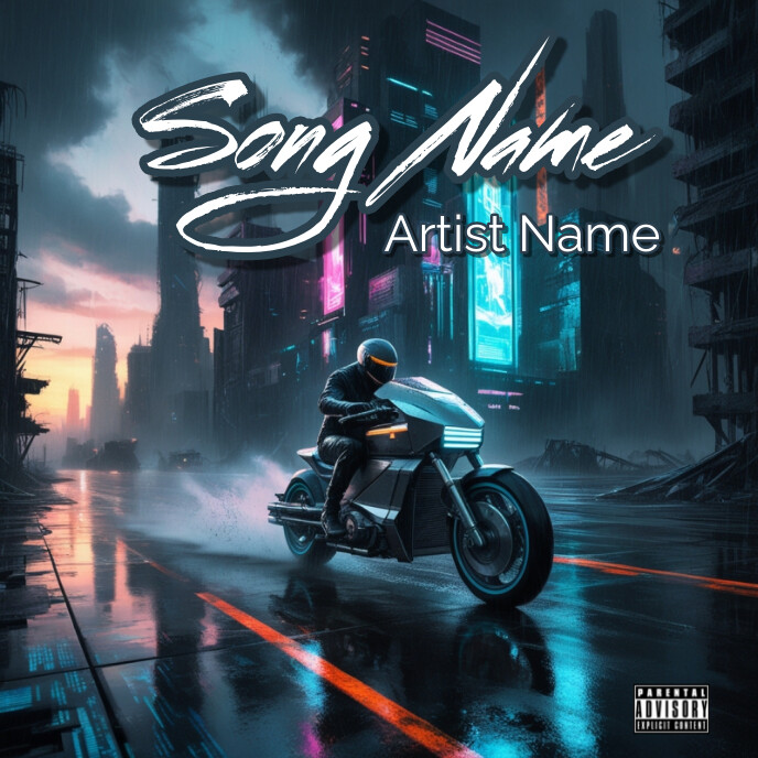 Professional Cyberpunk Album Cover template