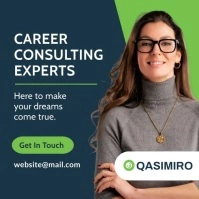Professional Dark Blue And Green Career Consu Instagram Post template