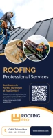 Professional Dark Blue Gold And White Roofing Professional Services  Door Hanger template