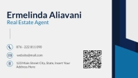 Professional Dark Blue White And Grey Minimal Tarjeta de Presentación template