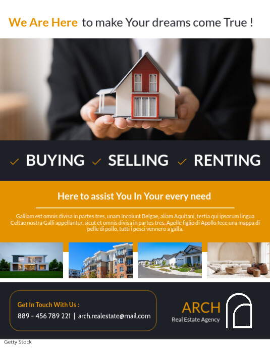 Professional Dark Grey Orange And White Real Estate Agency Flyer Advertising Real Estate Branding 20 Iflaya (Incwadi ye-US) template