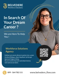 Professional Dark Light Blue And White Career Volante (Carta US) template