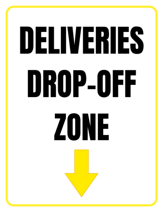 Professional Delivery Drop Off Zone Package Signage Courier Parcel ...