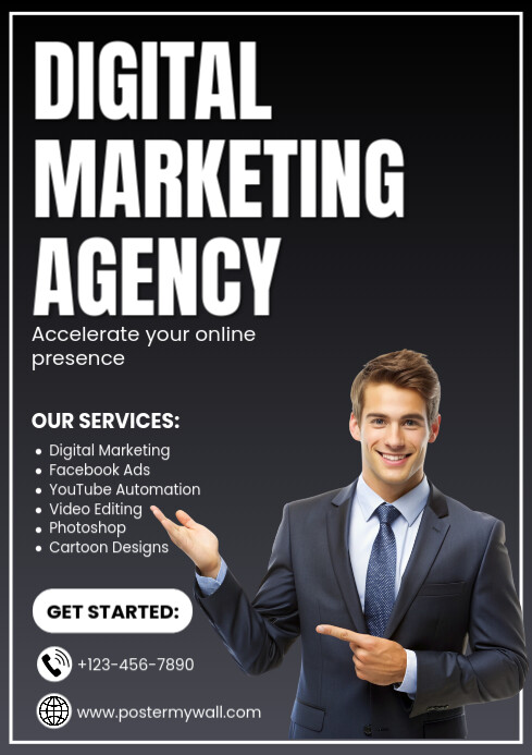 Professional Digital Marketing Agency Poster Flyer Template A4
