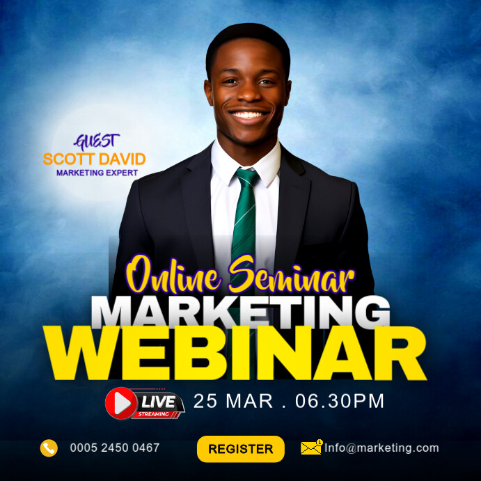 Professional digital Marketing and advertising online courses class zoom live invite flyer  template Instagram-Beitrag