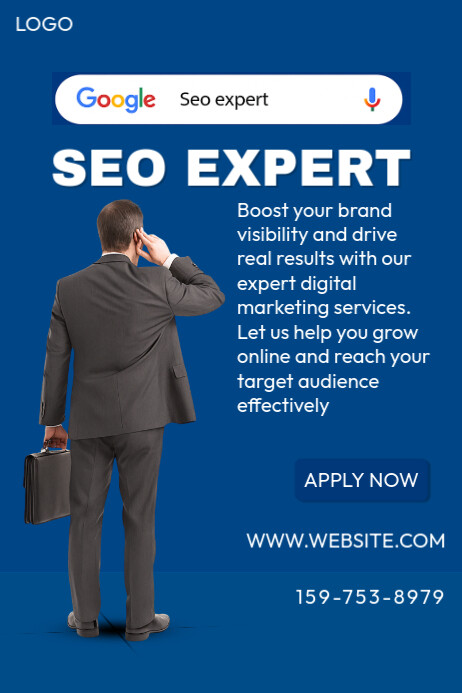 Professional Digital Marketing Expert Poster template