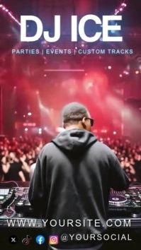 Professional Dj Banner Social Media Tiktok Party Dj Ad Instagram Story template