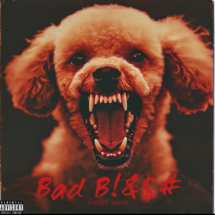 Dog Bling Rapper Professional Dog Barking. Rap. Hip Hop. Mixtape. Album Cover. 21savage ...