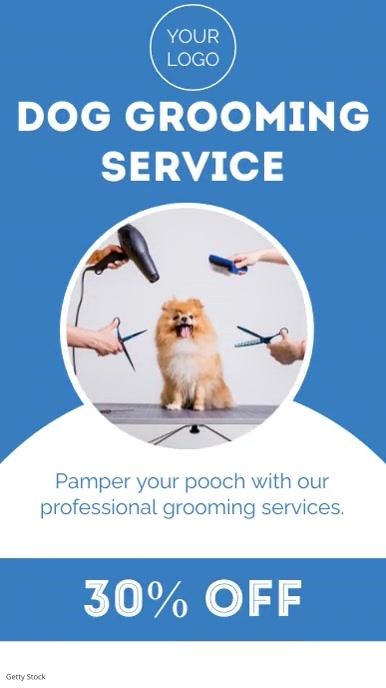 Grooming Text Professional Dog Pet Grooming Services Template | PosterMyWall
