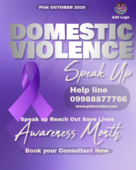 Professional Domestic Violence Month Post Design Template Instagram Portrait