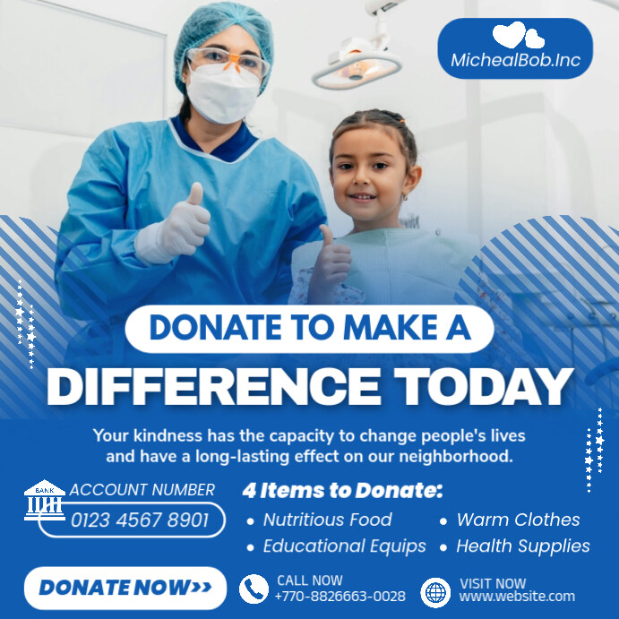 Professional Donate And Make A Difference By Funding Our Organization Instagram Post template