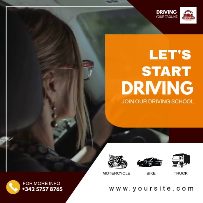 Professional Driving School Instagram Post Template | PosterMyWall
