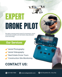 White Drone Services Instagram Portrait Template