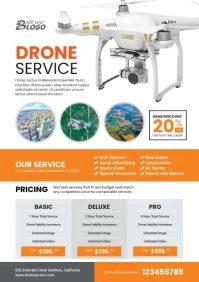 Professional Drone Service Flyer Template A4