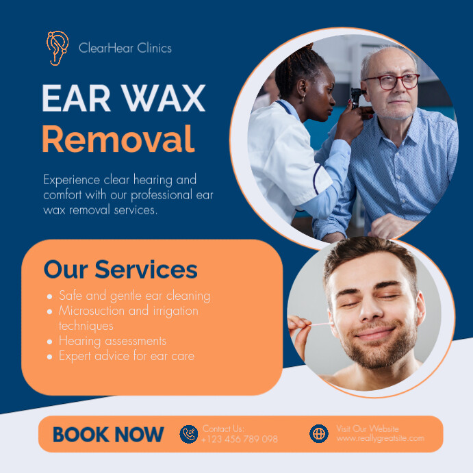 Professional Ear Wax Removal Services Poster Template