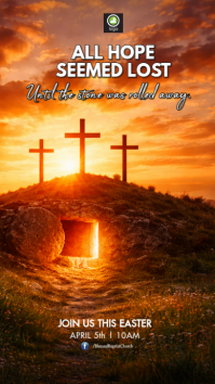 Professional Easter Church Service Digital Display template