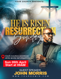 Professional Easter Sunday Church Event Flyer template