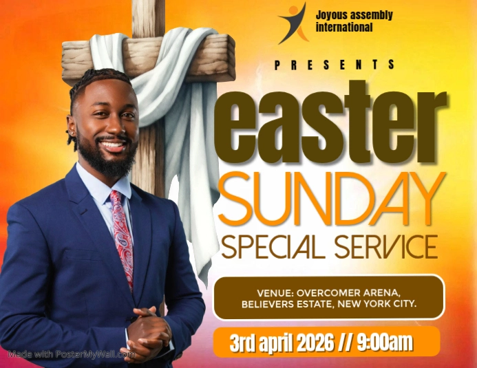 Modello Professional Easter Sunday Service Flyer | PosterMyWall
