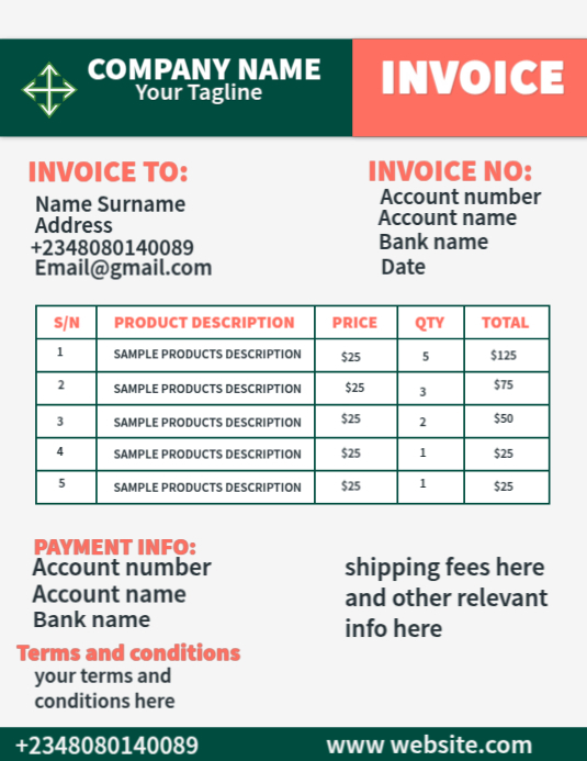 Professional Editable Invoice Template | Clean & Modern Design ...