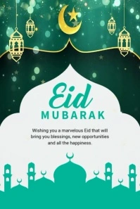 Professional Eid Mubarak Banner Template Pinterest Graphic