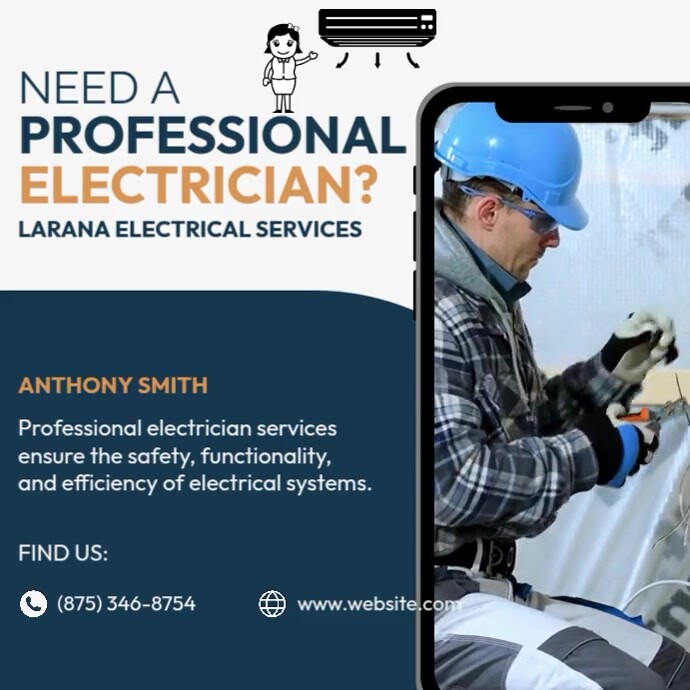 Copy of Professional Electrician | PosterMyWall