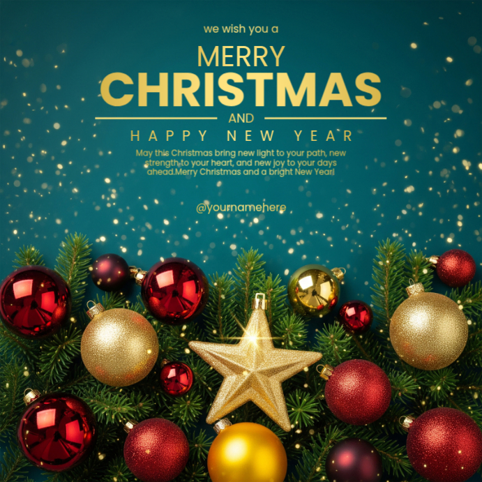 Professional Elegant Christmas Greeting Card Instagram Post Template ...