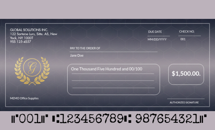 Copy of Professional Elegant Modern Business Cheque Form | PosterMyWall
