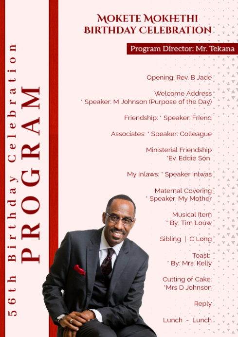 White Birthday Program A4 Template | PosterMyWall