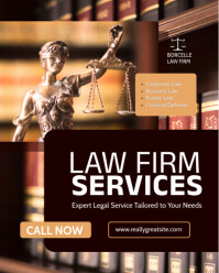 Professional Expert Law Firm & Attorney Services Flyer Instagram Portrait template