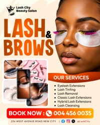 Professional Eyelash extension services Lash and Brows eyebrow threading salon studio social media f Instagram Portrait template