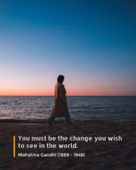 Professional Famous Qoutes In White Peach And Blue Photocentric Style Instagram Portrait template