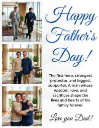 Professional Father's Day Celebration Photo Collage With A Quote Flyer ใบปลิว (US Letter) template