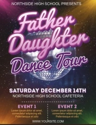Professional Father Daughter Dance, Father Daughter Event, Disco, Dance Event, School Flyer Flyer (u template